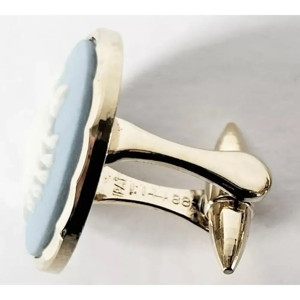 Vintage Scorpio cufflinks Wedgwood Blue Jasperware Zodiac Scorpio Men’s Gift!!!